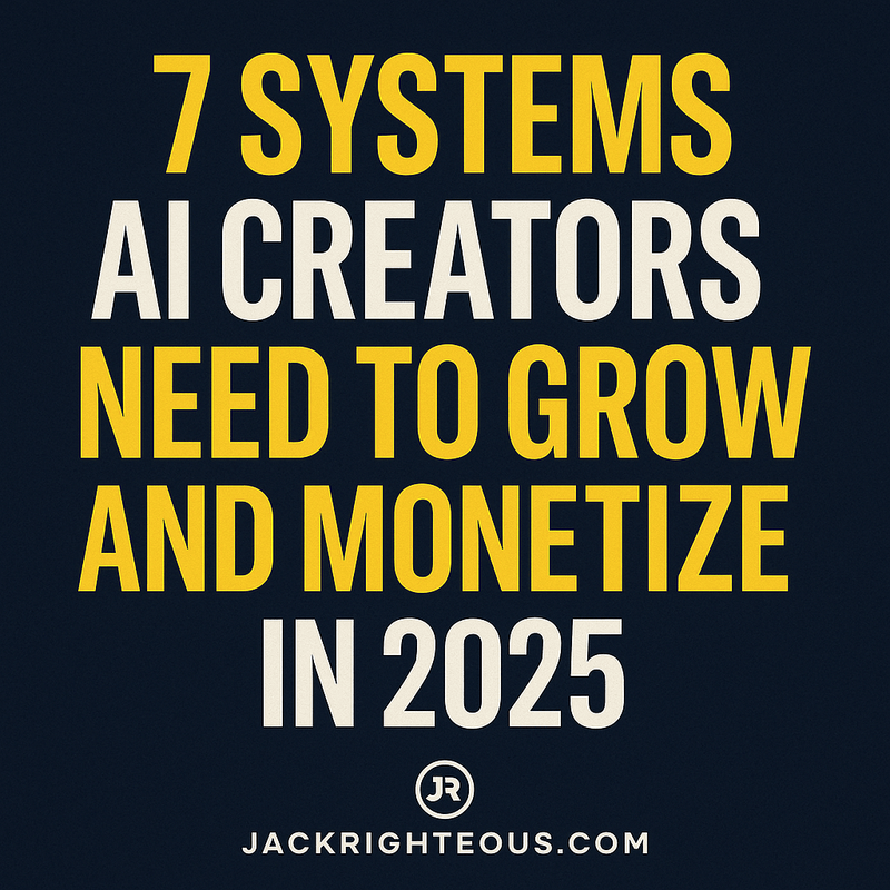 7 Systems AI Creators Need to Grow and Monetize in 2025 - Jack Righteous