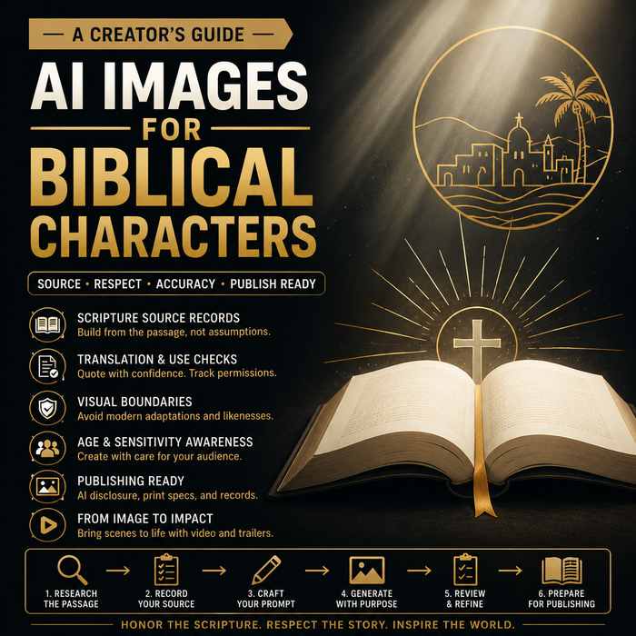 Guide to creating AI images for biblical characters while separating scripture, interpretation and original visual choices