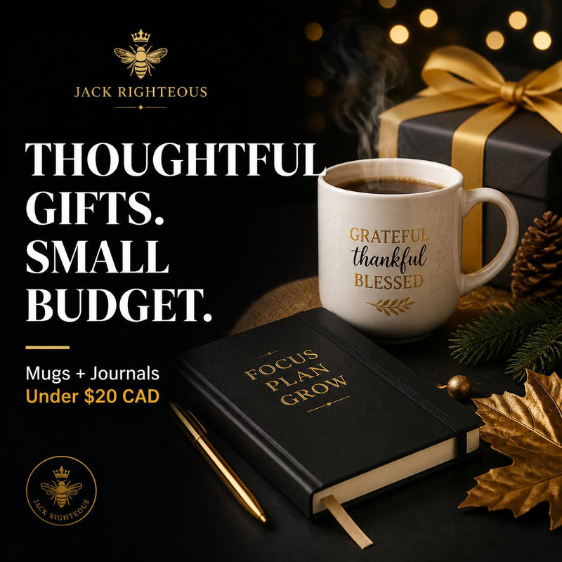 Budget-Friendly Gifts Under $20 CAD: Seasonal Mugs and Journals for Every Occasion — JackRighteous.com article cover