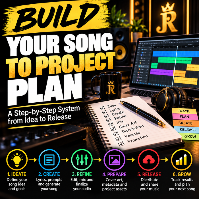 Jack Righteous ASK JACK BUILD lesson cover about planning a song-to-project workflow.