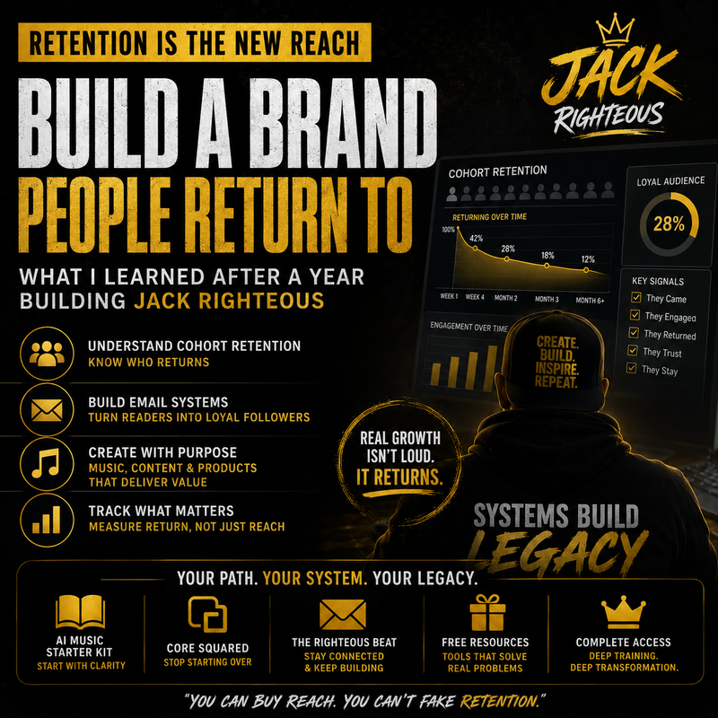 Promotional graphic for Jack Righteous with branding and text about retention strategies.
