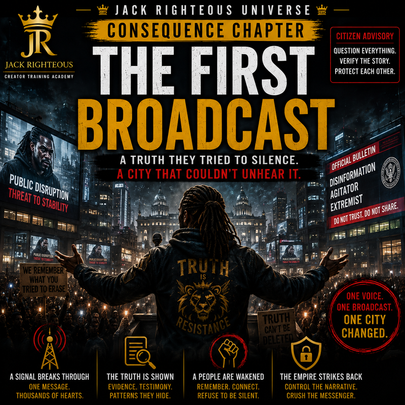 Jack Righteous delivers the First Broadcast as Empire City labels him a public threat and citizens rally around the truth.