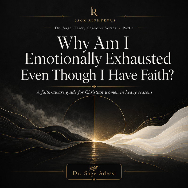 Christian faith and emotional exhaustion represented by dark and light waves moving toward a golden horizon