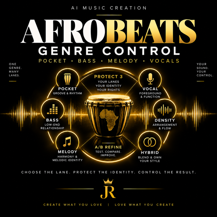 Afrobeats Genre Intelligence guide for AI music creators covering pocket, melody, vocals and genre control