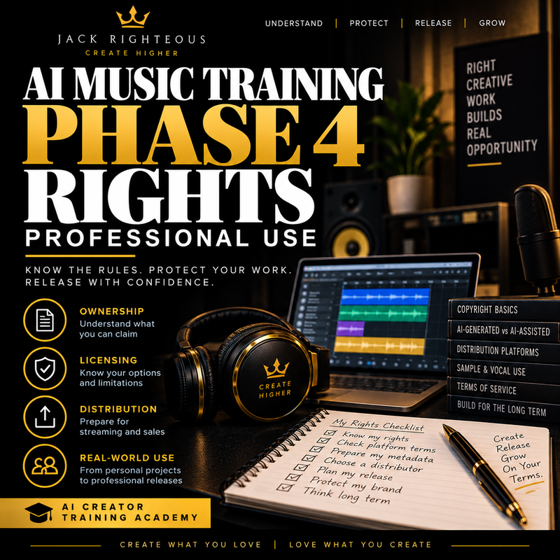 Cover image for AI Music Training Phase 4: Completion, Rights & Professional Use
