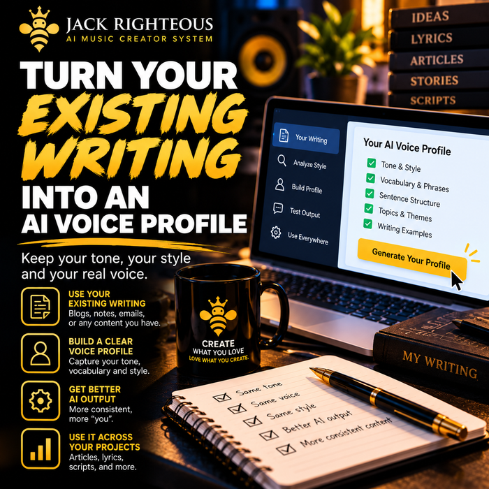 Build Your AI Writing Voice Profile From Writing You Already Have — JackRighteous.com article cover