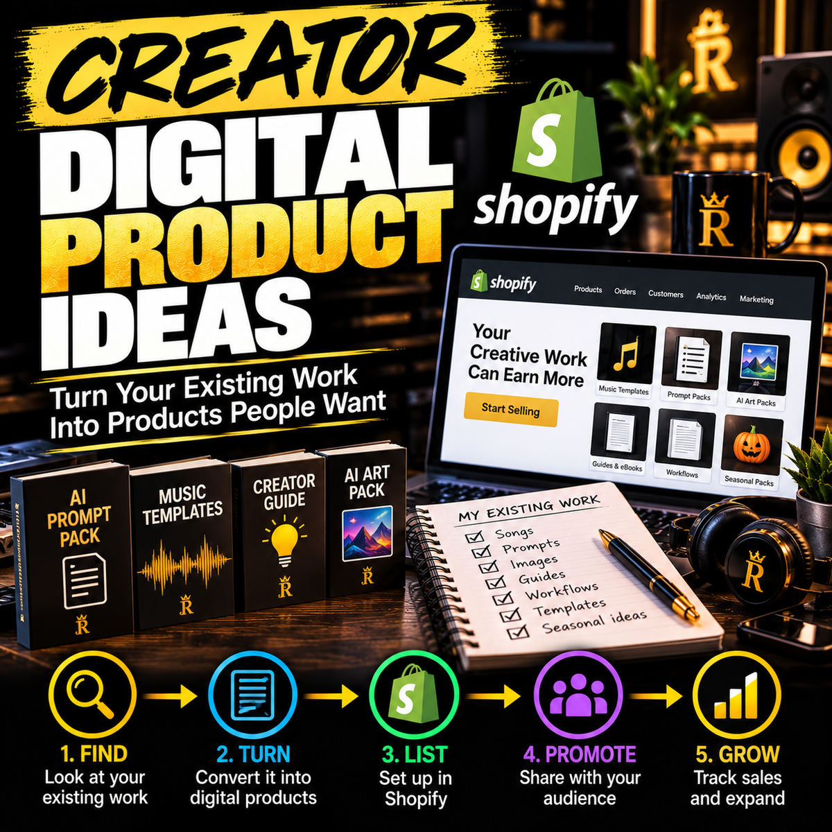 What Can Creators Sell on Shopify? 25 Digital Product Ideas From Work You Already Made