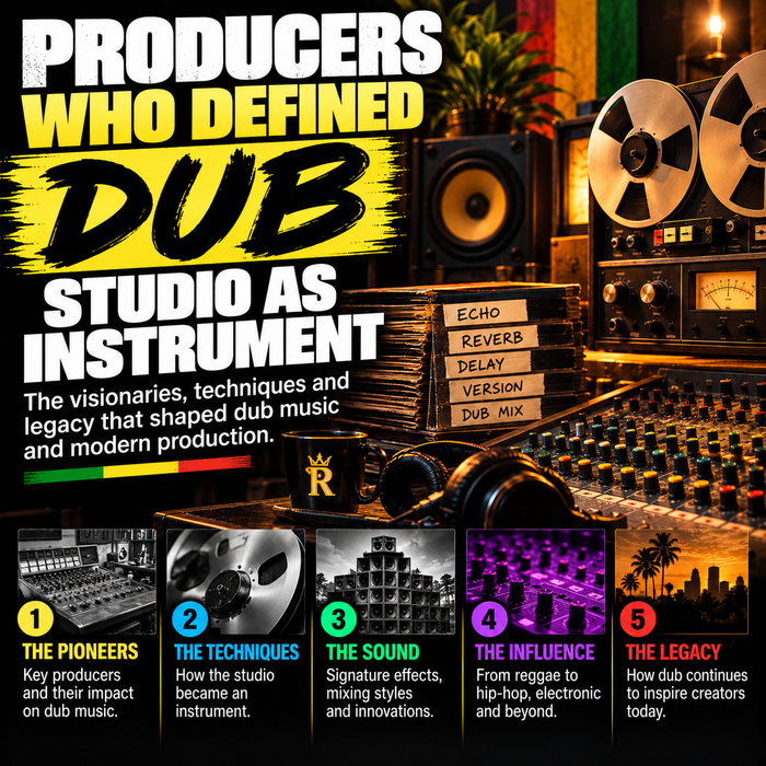 Jack Righteous music history cover about pioneering dub producers and the recording studio as an instrument.