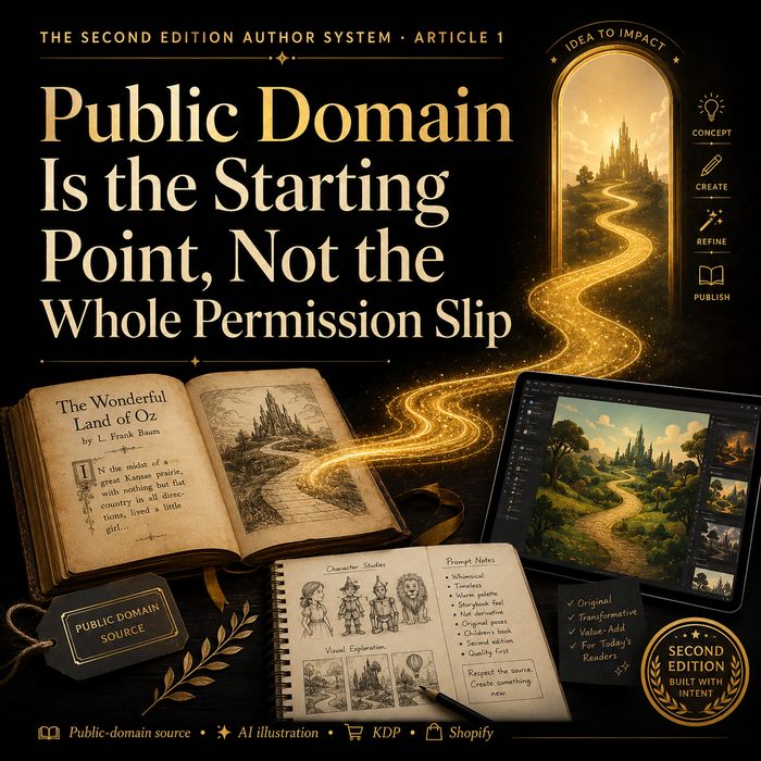 Book cover with open book, tablet, and glowing path leading to a fantasy landscape.