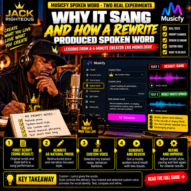 How to Create Spoken Word in Musicfy With a Custom Voice: Two Real Experiments