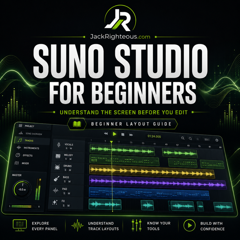 Suno Studio multitrack workflow guide for recording, editing, mixing and export