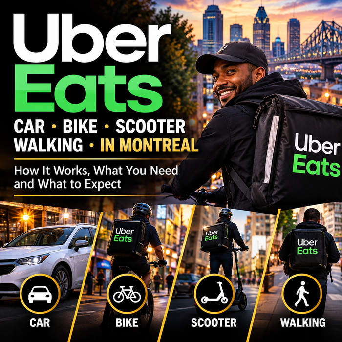 Jack Righteous Uber Eats delivery guide cover comparing car, bicycle, scooter and walking options.