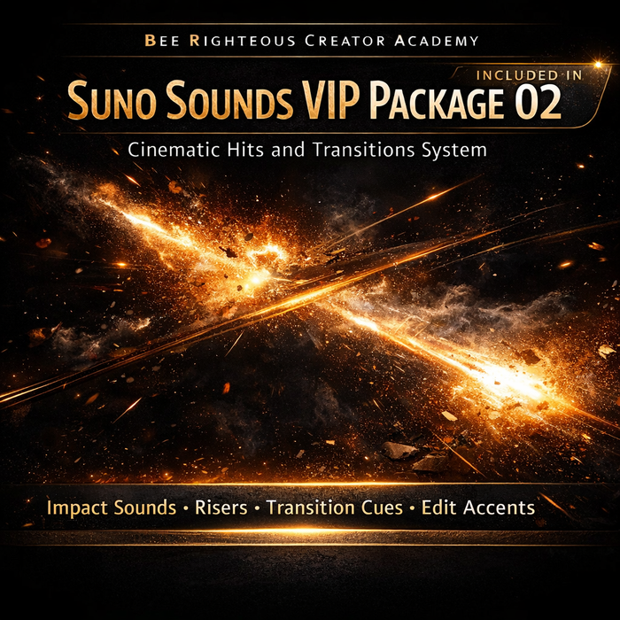 AI sound design guide for cinematic hits, impacts and transitions used in creator videos, music and storytelling