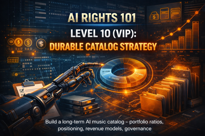 Level 10 AI music catalog operating plan for managing long-term creator assets, releases, evidence and growth decisions