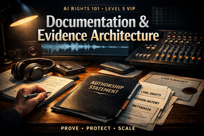 Level 5 VIP AI music evidence architecture for documenting human contribution, project history and release records