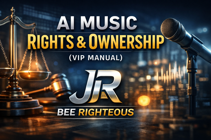 Bee Righteous VIP manual for AI music rights, ownership, human contribution, evidence and commercial-use decisions