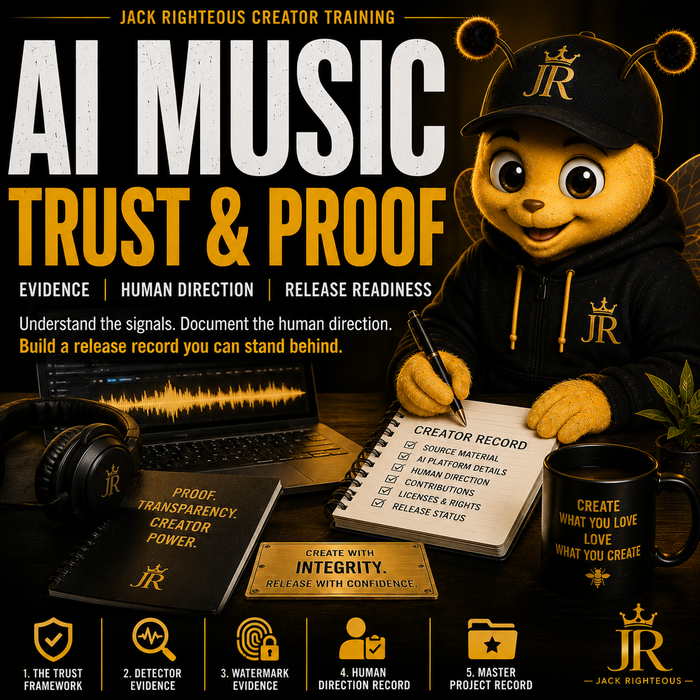 Bee Righteous presents an AI music trust and proof series focused on creator evidence, transparency and responsible release decisions