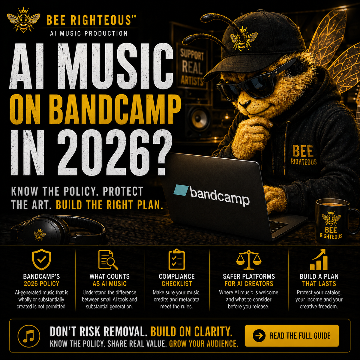 Bandcamp guide for AI music creators covering platform policy, selling considerations and audience growth strategy in 2026