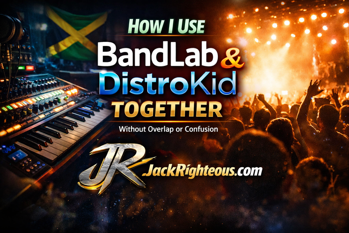 Jack Righteous workflow showing how BandLab and DistroKid work together from music creation to distribution