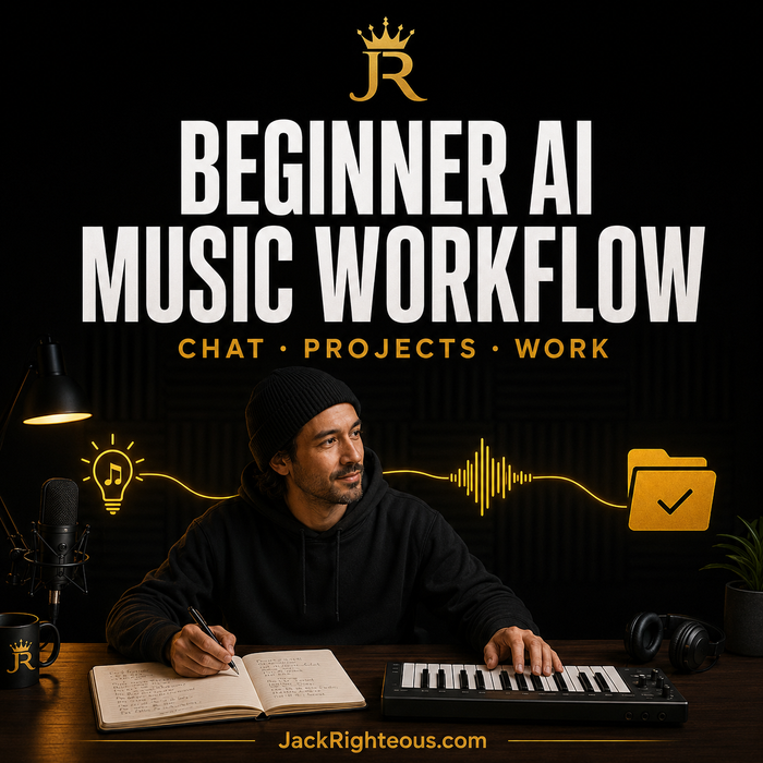 Beginner ChatGPT workflow for AI music creators moving from song idea through planning, project work and human review