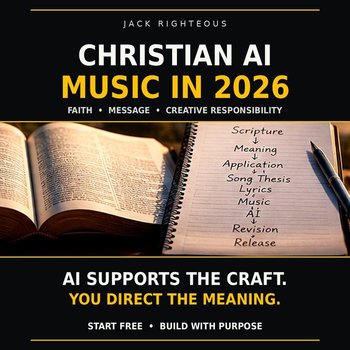 Christian AI Music in 2026 — faith, message, human creative responsibility and AI-assisted music creation by Jack Righteous
