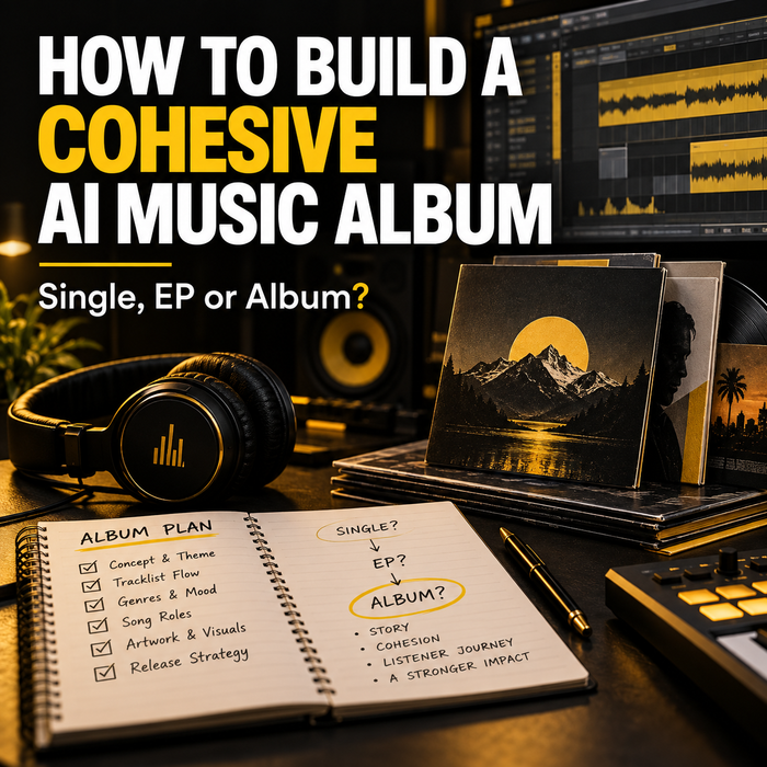 How to Build a Cohesive AI Music Album — Single, EP or Album?