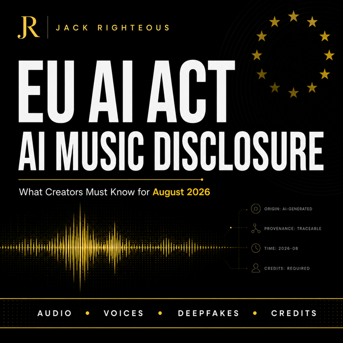 EU AI Act disclosure guide for AI music, synthetic voices and creator transparency requirements in 2026