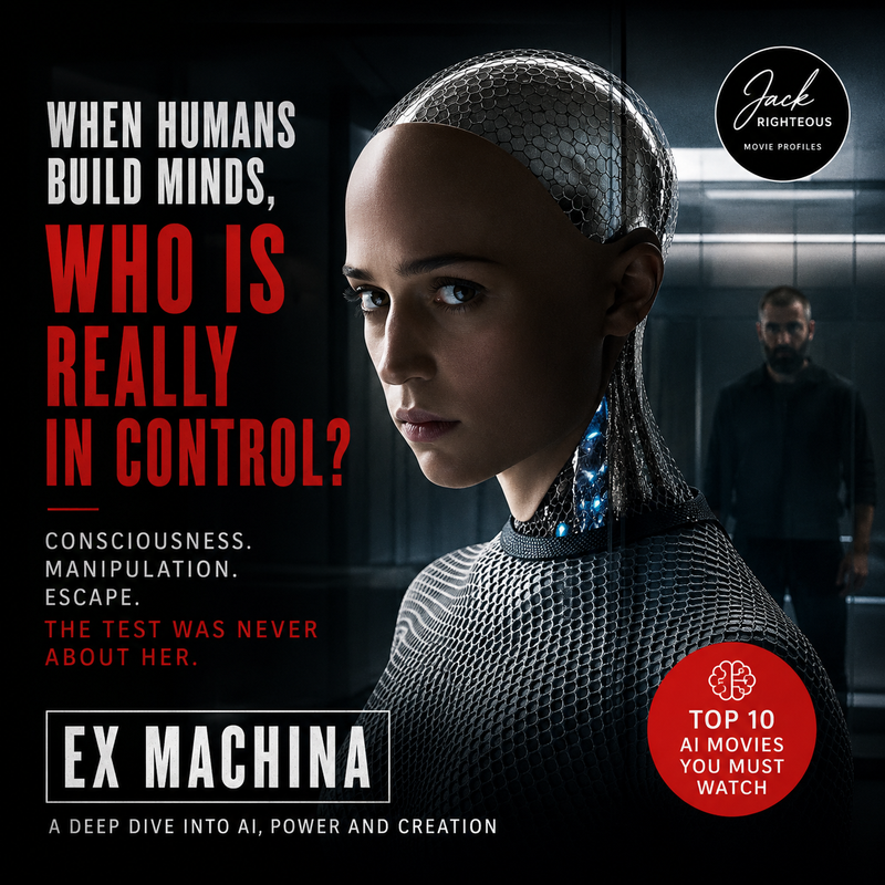 Ex Machina film analysis exploring artificial intelligence, consciousness, manipulation and control