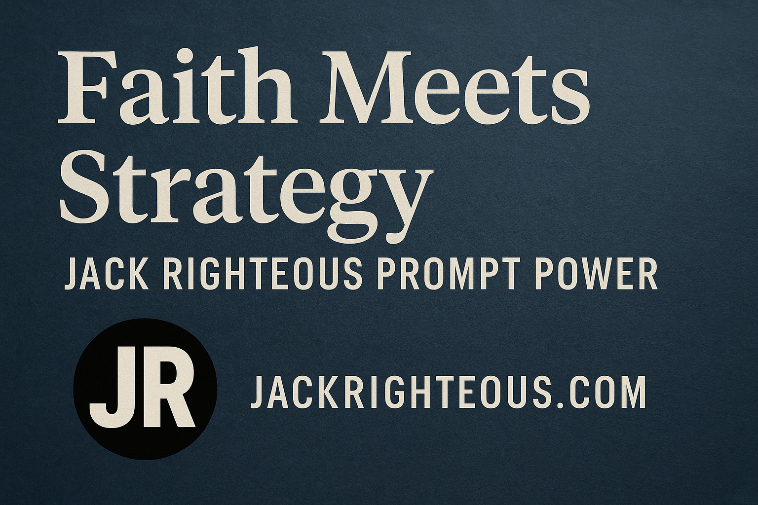 Faith, strategy and AI workflow showing how Jack Righteous keeps discernment and responsibility human
