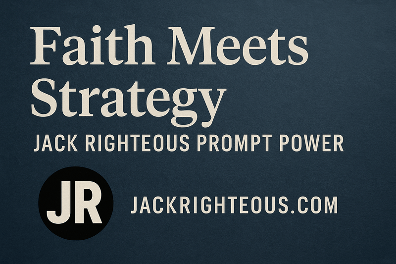 Faith, strategy and AI workflow showing how Jack Righteous keeps discernment and responsibility human