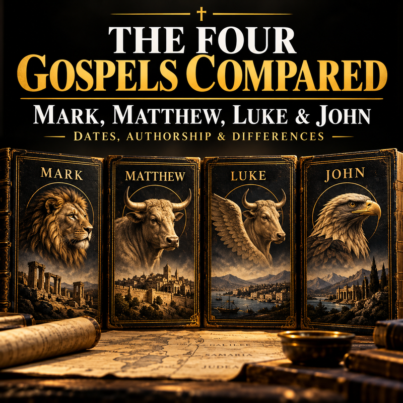 The Four Gospels Compared: Mark, Matthew, Luke and John—dates, authorship and differences