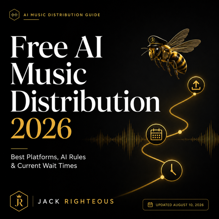 Free AI music distribution guide comparing platforms, AI-content rules and current release wait times