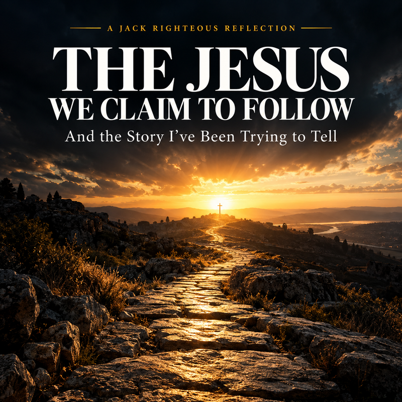 The Jesus We Claim to Follow — golden sunrise over an ancient path toward a distant cross