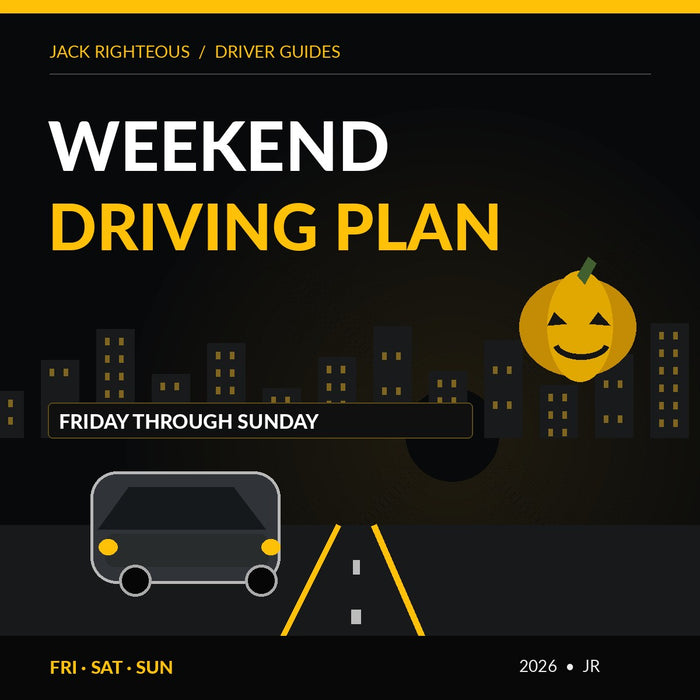 Jack Righteous 2026 Halloween Uber driver guide cover: halloween weekend uber strategy