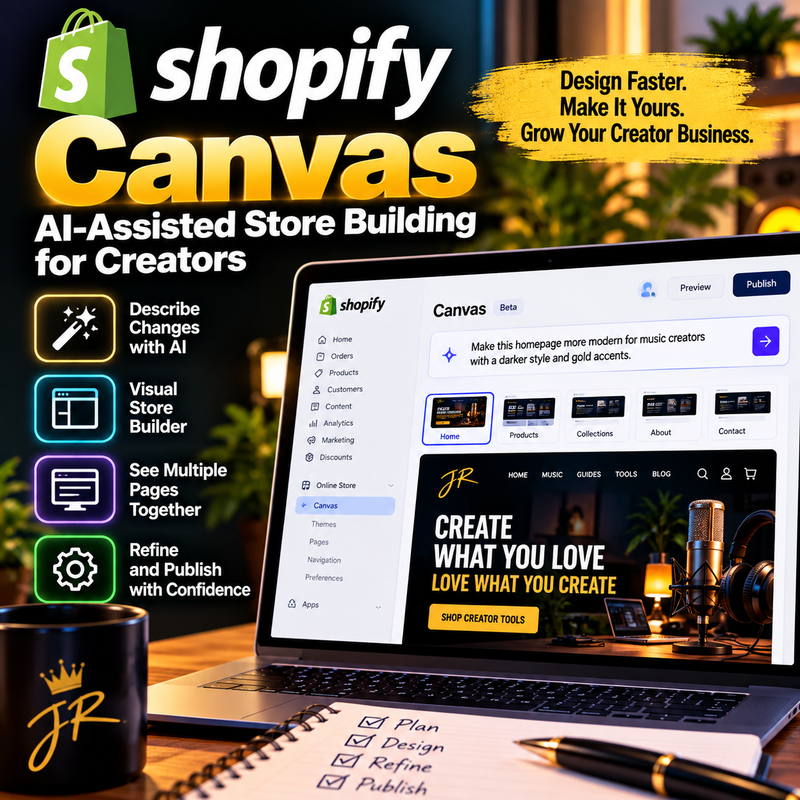Shopify Canvas AI-assisted store building for creators