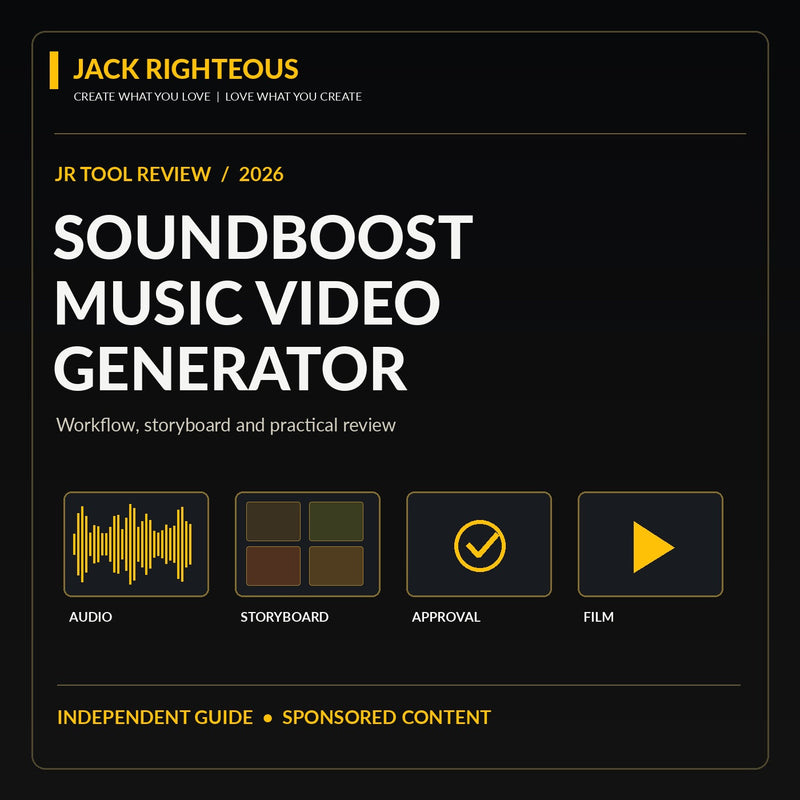 SoundBoost music video generator independent sponsored Jack Righteous guide to audio, storyboard approval and full-film workflow