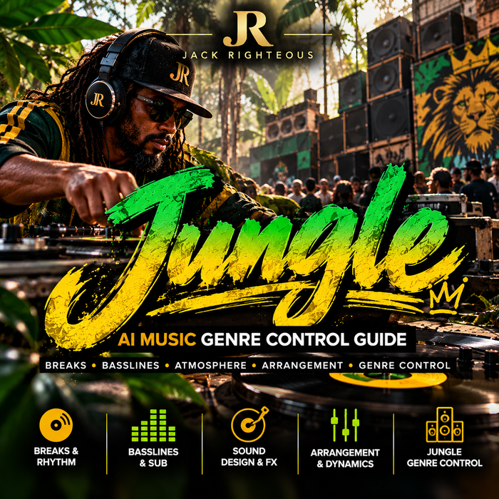Jungle Genre Intelligence for AI music creators — breaks and rhythm, basslines and sub, sound design, arrangement dynamics and genre control