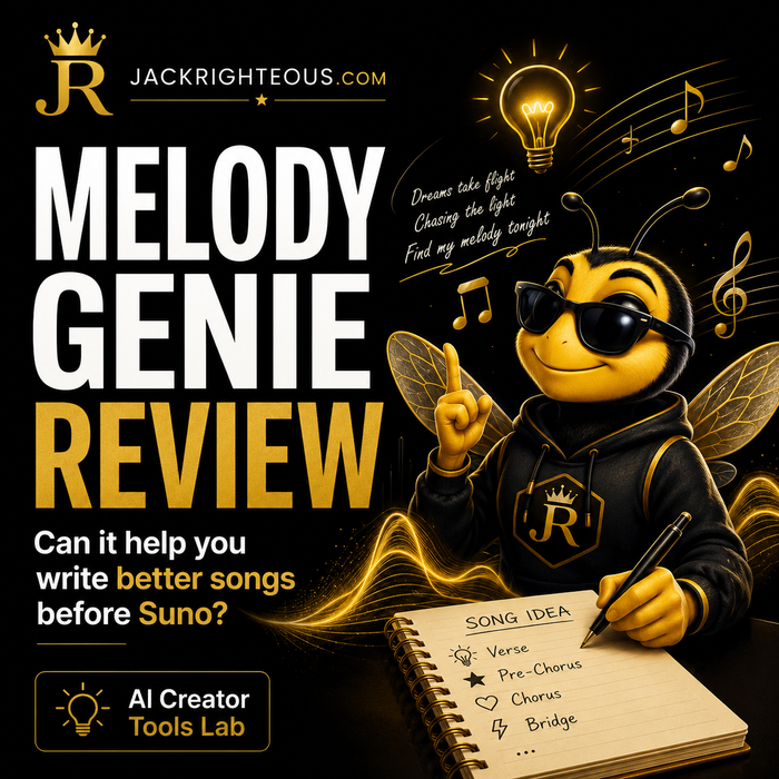 Bee Righteous reviews Melody Genie for lyric structure, hooks and songwriting before creating music in Suno.