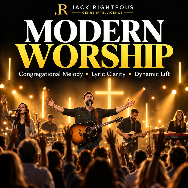 Modern Worship Genre Intelligence for AI music creators — congregational melody, lyric clarity, participation and dynamic lift