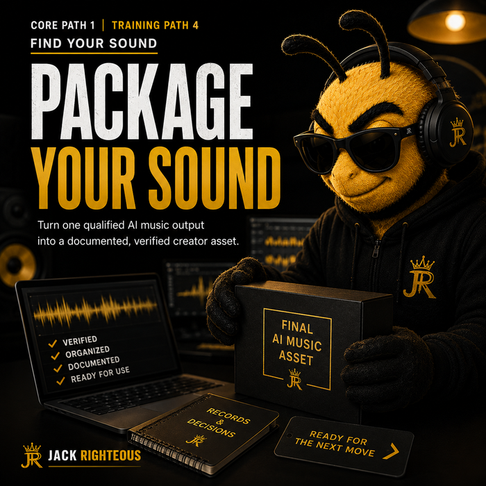 Package Your Sound member training hub for approving, exporting and preserving release-ready AI music assets