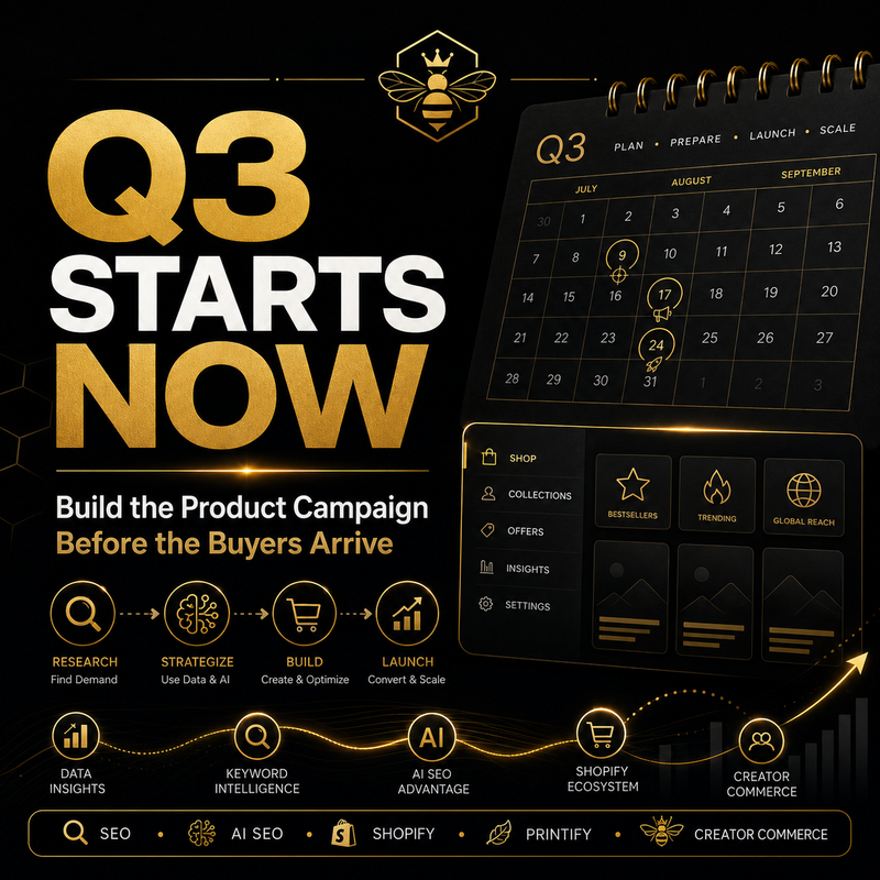 Q3 product campaign planning guide showing why creators should build offers, pages and promotion before seasonal buyers arrive