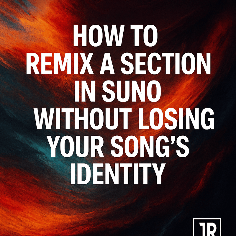 Suno section remix guide for using Replace, Extend and Cover while preserving song identity