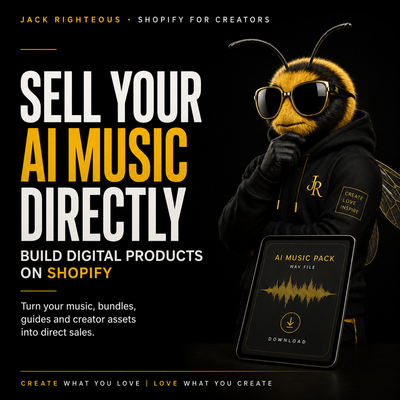 Guide to monetizing AI music by selling digital products and creator resources through Shopify