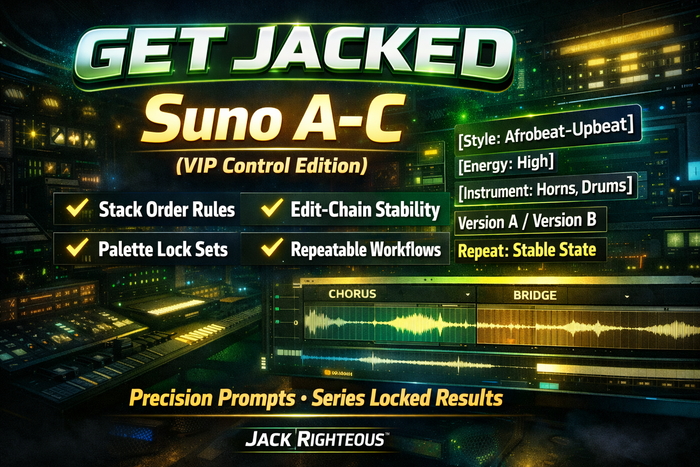 Suno A-to-C prompts VIP training for improving AI music control, stability and repeatability