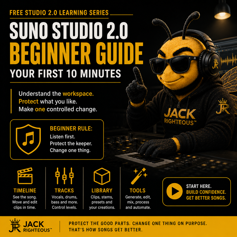 Suno Studio 2.0 beginner guide for learning the essential controls and workflow in your first 10 minutes