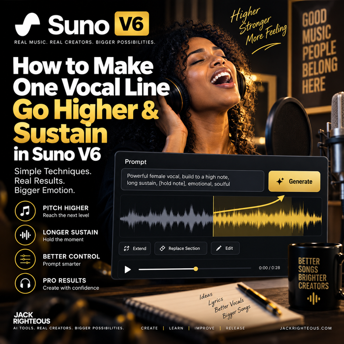 How to Make One Vocal Line Go Higher & Sustain in Suno V6 — Jack Righteous