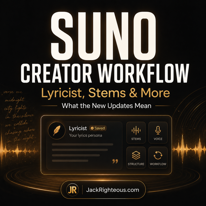 Suno Lyricist creator workflow covering source lyrics, rights, voice consistency, testing and project documentation