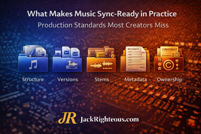 Production standards guide for making music sync-ready with stems, alternates, metadata and clear rights