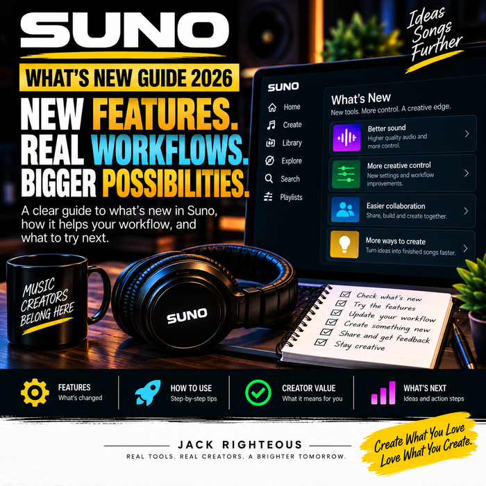 Suno What's New Guide 2026 — V6 updates, testing and creator workflow | Jack Righteous