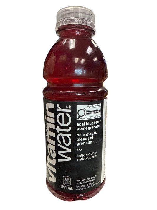 Vitamin Water Acai Blueberry Pomegranate Flavour 591ML *MAY BE DENTED* - Canadian Edition